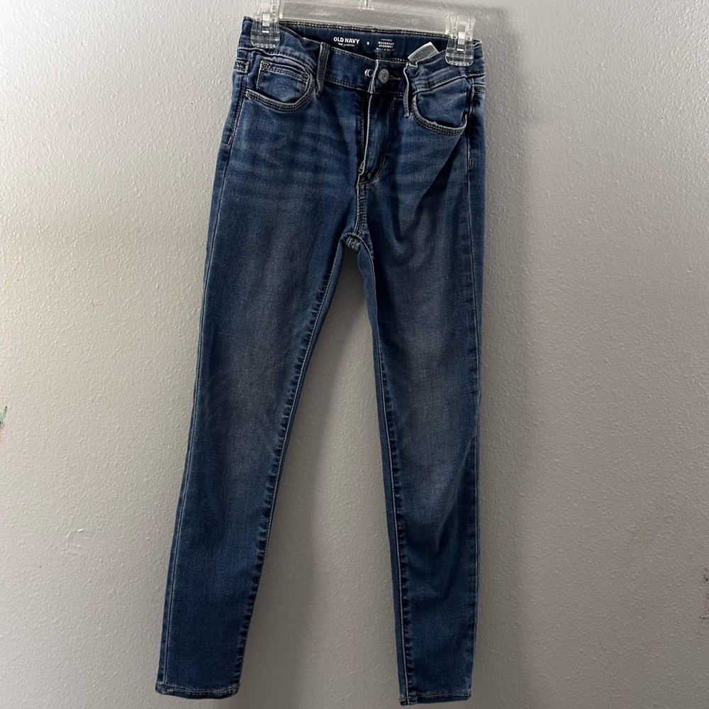 Old Navy Girls Blue Denim High-Rise Rockstar Jegging Jeans size 8